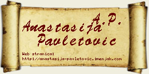 Anastasija Pavletović vizit kartica